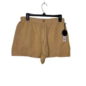 Amuse Society Women's Shorts Relaxed‎ Fit Hi-Waist Woven Beige Medium NWT